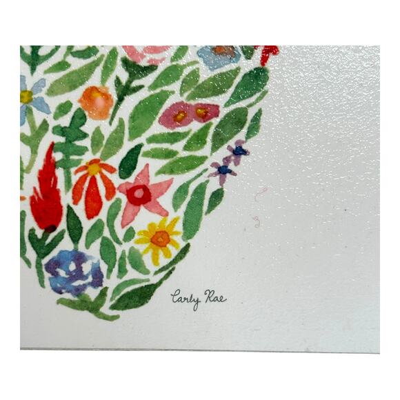 Carly Rae Studio Colorful Floral Deer Print on Stretched Canvas 11x14 - Picture 2 of 6